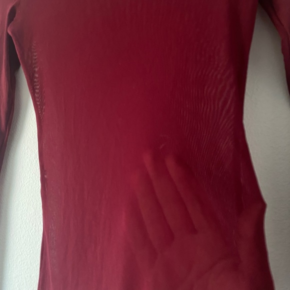 🛍 Y2K Red Micro-mesh Long Sleeve - Picture 6 of 8